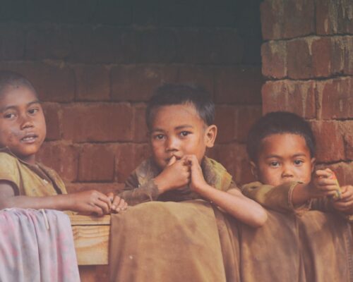 poverty children madagascar royalty free three kids undernutrition malnutrition 1191223